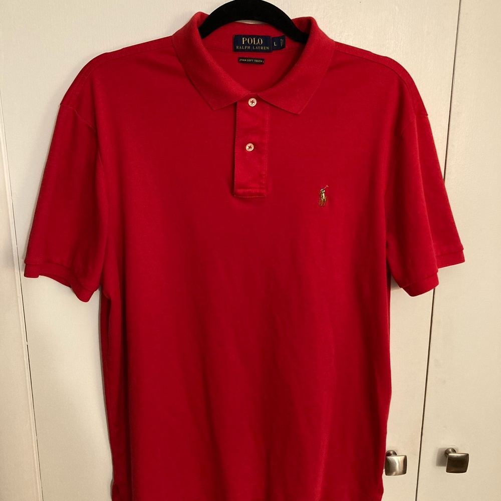 Polo red soft touch cotton size L